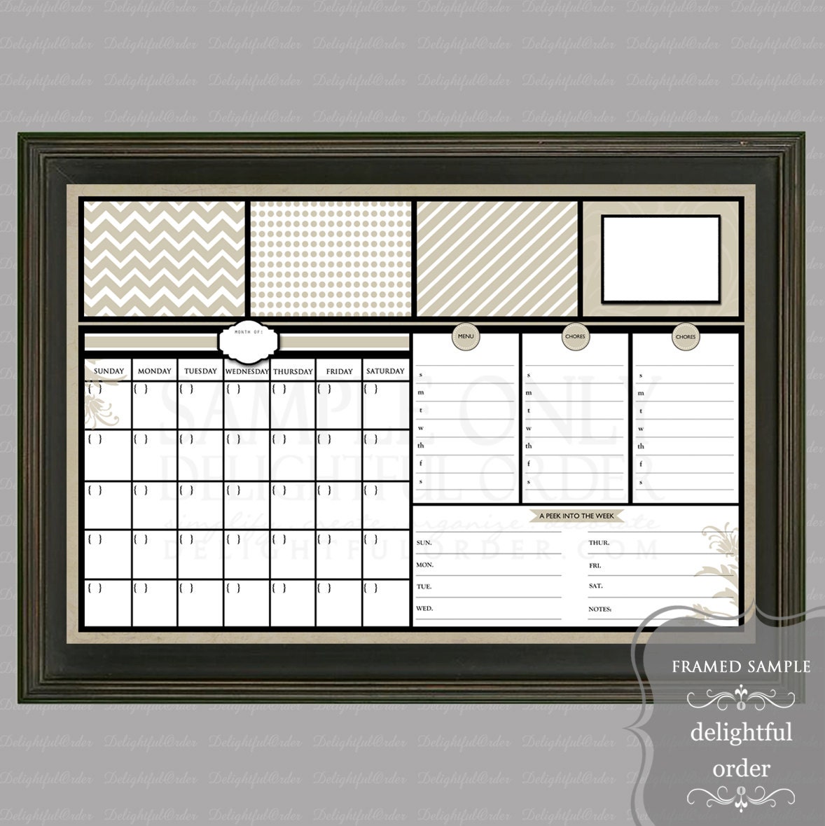 Digital Dry Erase Calendar 20x30 Tan Design Everyday Message Etsy