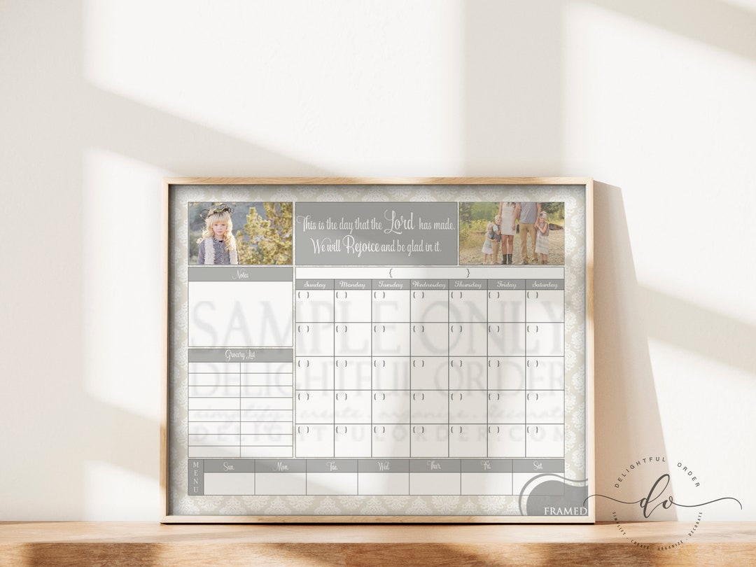 Digital Dry Erase Calendar 16x20 Tan Damask Calendar Message Etsy