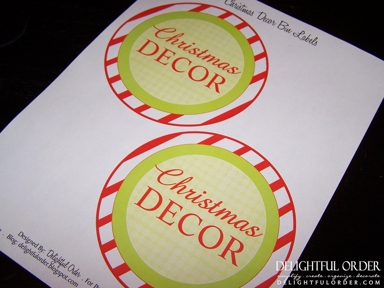 Christmas Decor Bin Labels Printable PDF File Instant | Etsy