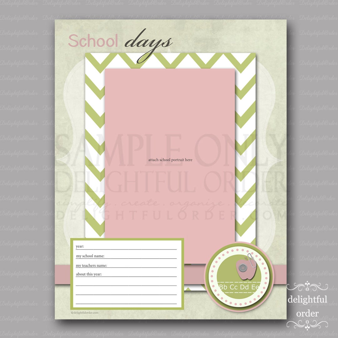 Girls School Days Form PDF Printable File - Instant Digital Download - Etsy