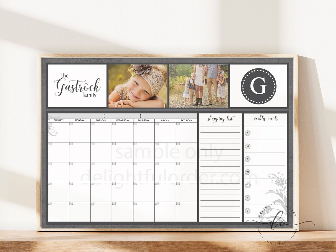 Digital Dry Erase Calendar 20x30 Custom Calendar 20x30 JPEG Digital