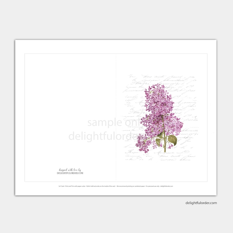 Blank Greeting Card Printable Greeting Card 5x7 Folded Card - Etsy