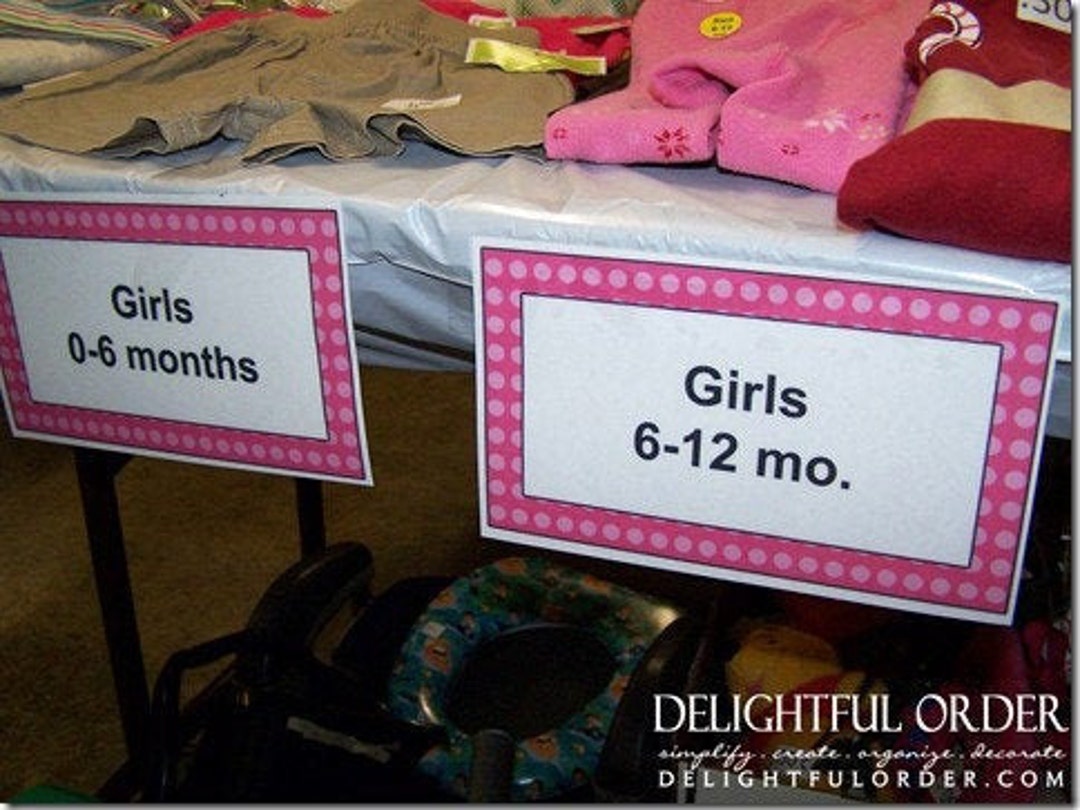 Garage Sale Clothes Category Signs Printable Bundle 12 Pages PDF Printable Files Instant Digital