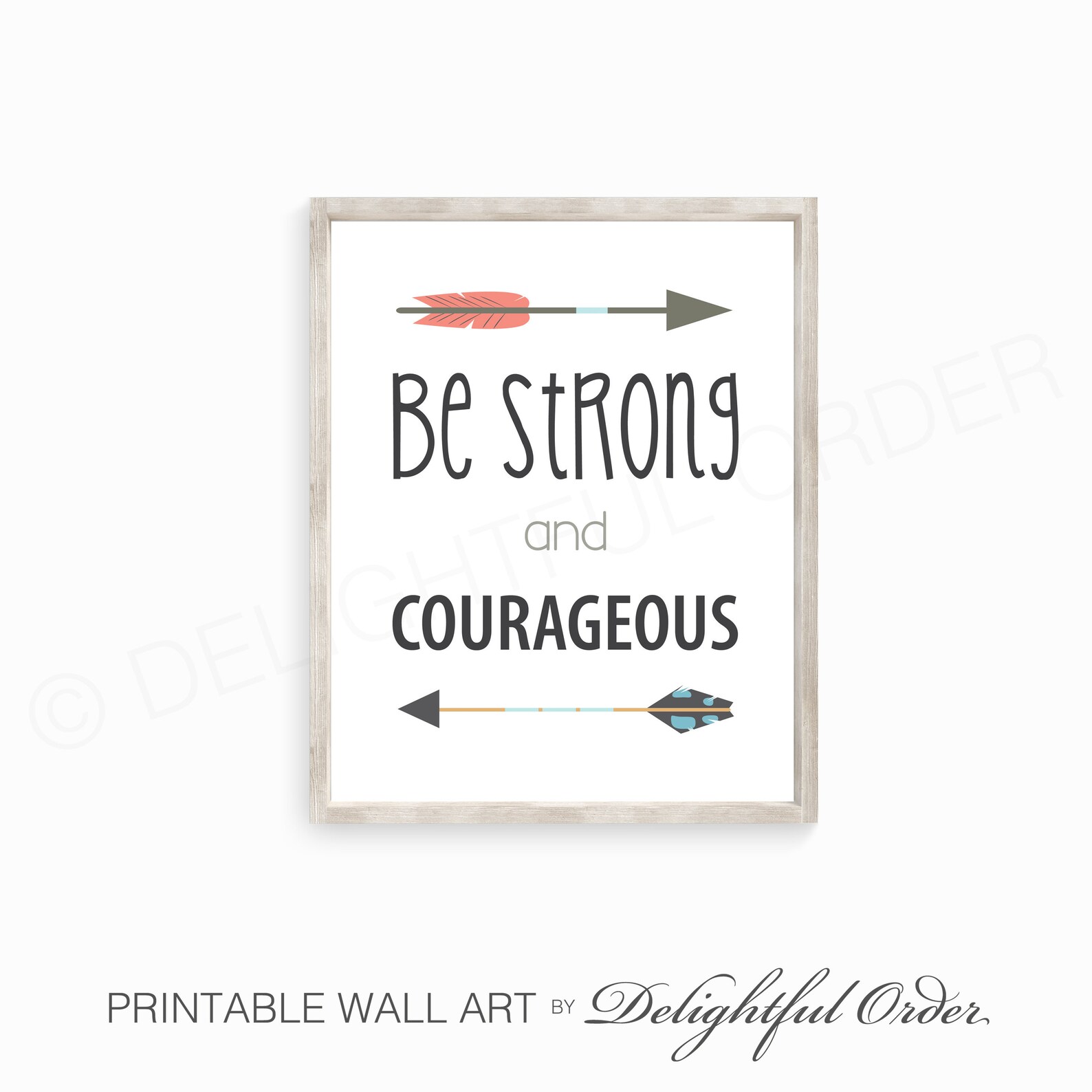 8x10 Be Strong Wall Art JPEG Digital File Etsy