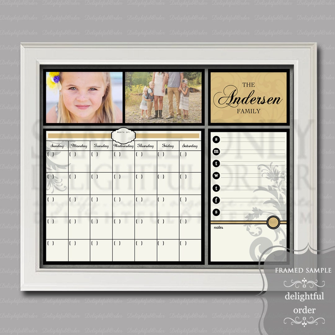 Digital Dry Erase Calendar 16x20 Custom Yellow Everyday Etsy