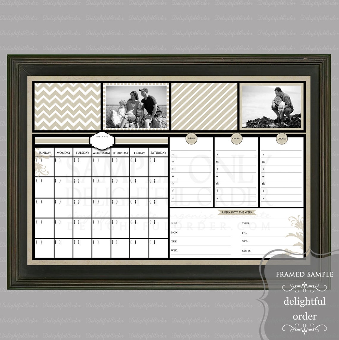 Digital Dry Erase Calendar 20x30 Tan Design Everyday Message Etsy