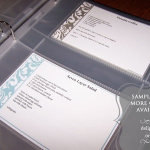 Editable and Printable 4 x 6 Lime Damask Recipe Cards 2 PDF Files Instant Digital Download image 4