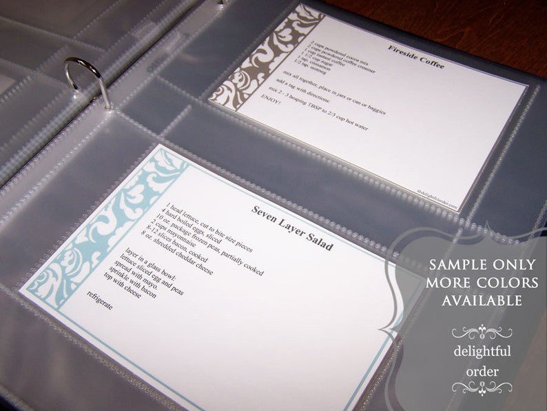 Editable and Printable 4 x 6 Lime Damask Recipe Cards 2 PDF Files Instant Digital Download image 4