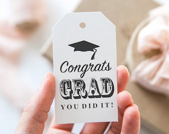 Congrats Grad Gift Tags, Graduation Gift, Bag Tags, Graduation Party Tag, PDF, Instant Download, Printable File