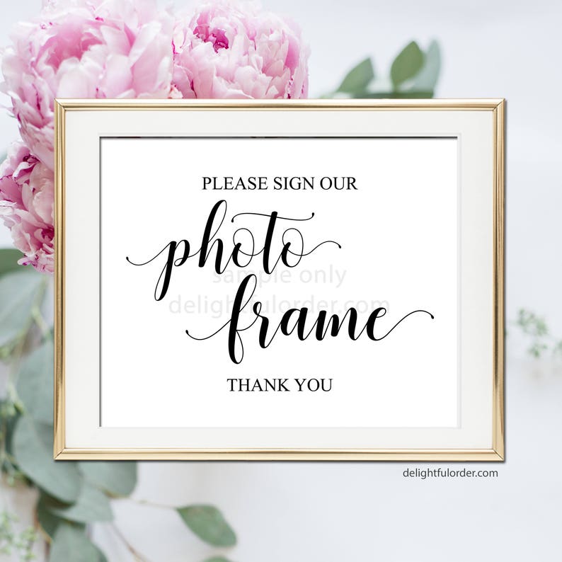 Printable Photo Frame Guest Book Sign Wedding Sign Etsy