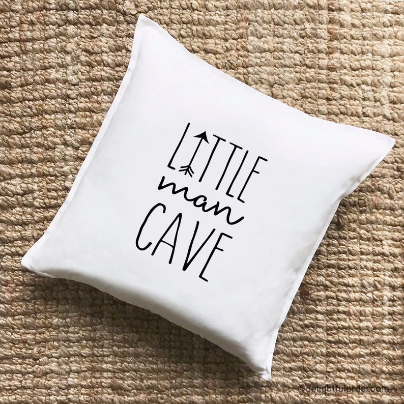 Little Man Cave Throw Pillow Pillow Cover Farmhouse Pillow Etsy