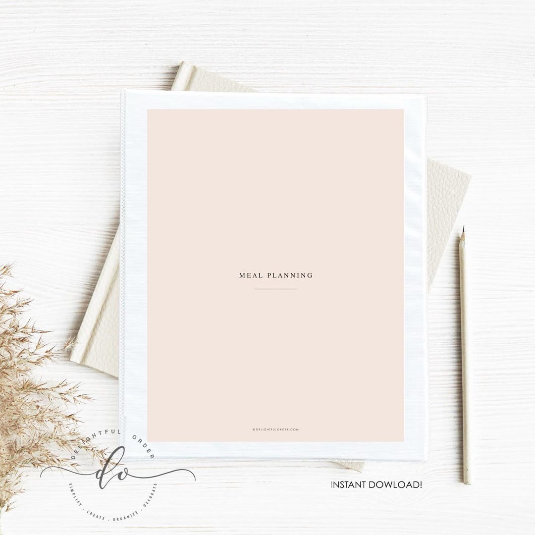 Weekly Meal Planner - Printable Pack - (4) Printable PDF Files ...