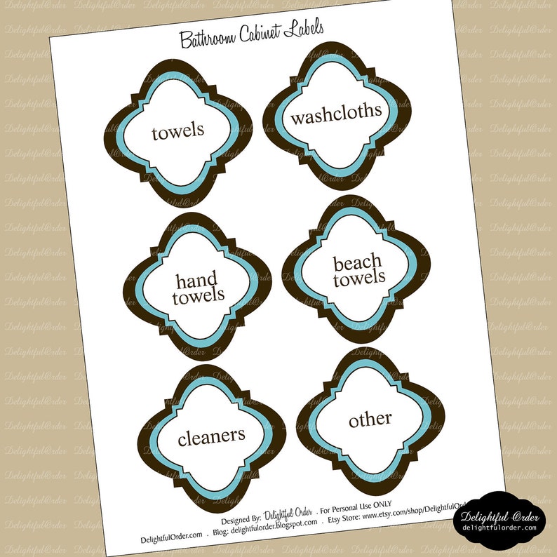 bathroom cabinet labels pdf printable file instant digital etsy
