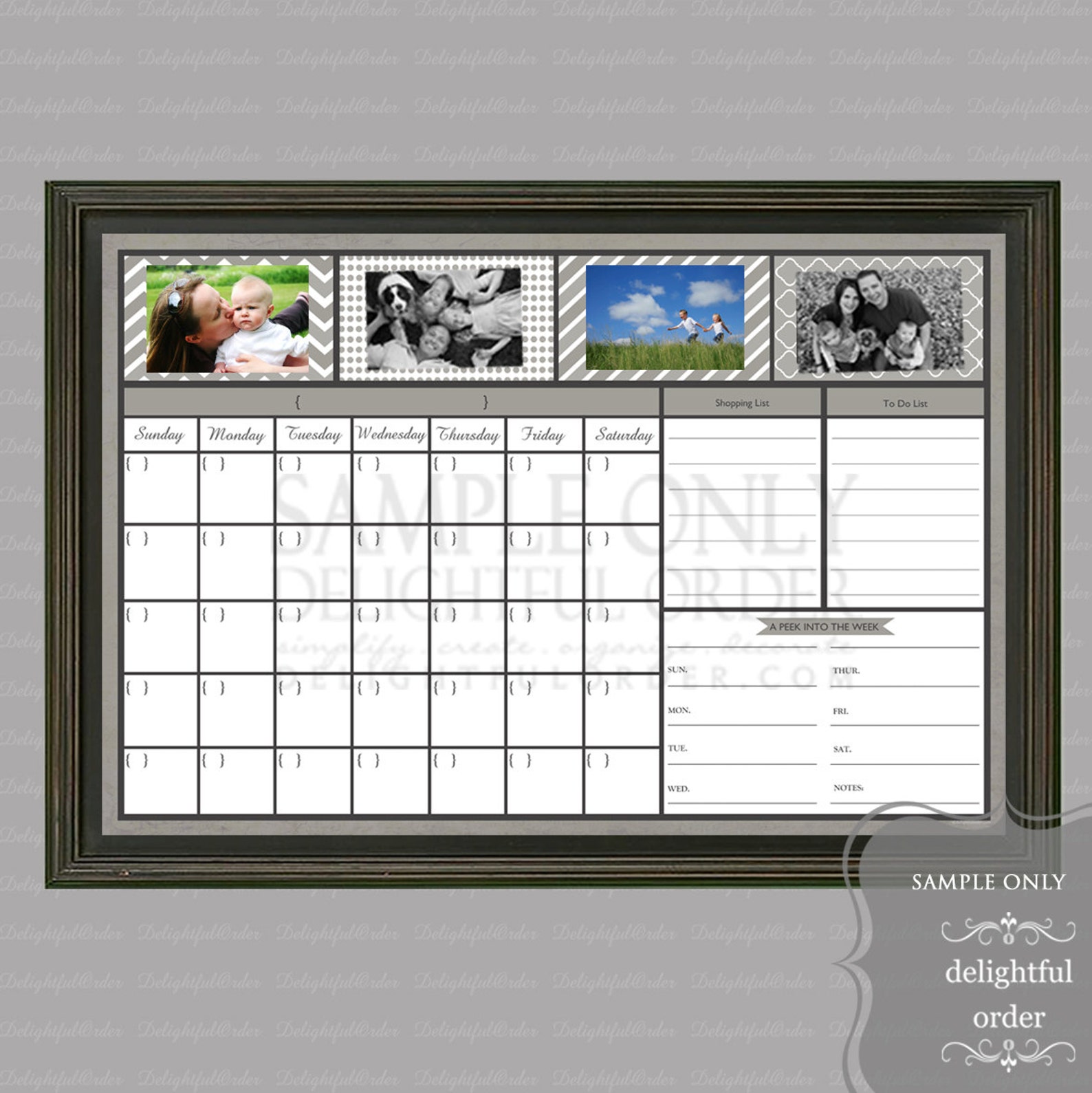 Digital Dry Erase Calendar 20x30 Gray Family Message Center Etsy