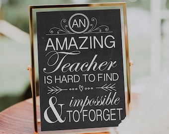 Amazing Teacher Sign, Teacher Gift Idea, JPEG Instant Download, Printable File, You Print
