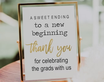 GRADS - Multiple Grads - Sweet Ending Sign, Candy Bar, Thank You Sign, Party Decor, Graduation Party Printable (1) JPEG File, You Print