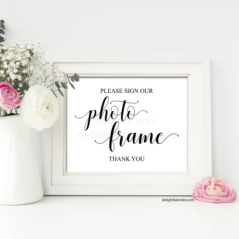 Printable Photo Frame Guest Book Sign Wedding Sign Etsy
