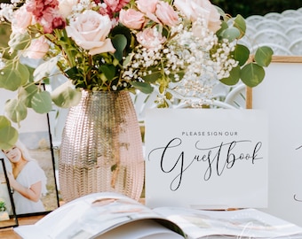 Printable Guest Book Wedding Sign, DIY Wedding Printable, (1) JPEG File, You Print, You Frame