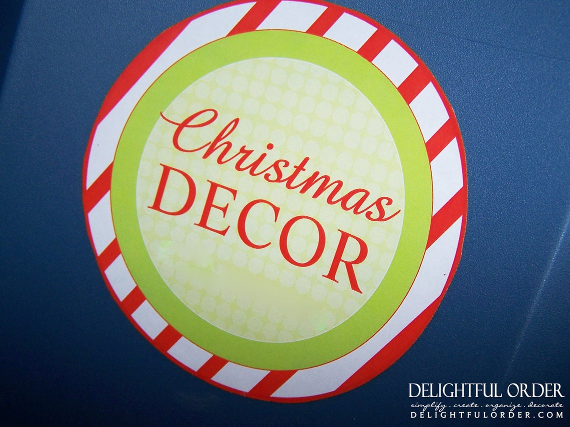 Christmas Decor Bin Labels Printable PDF File Instant Etsy