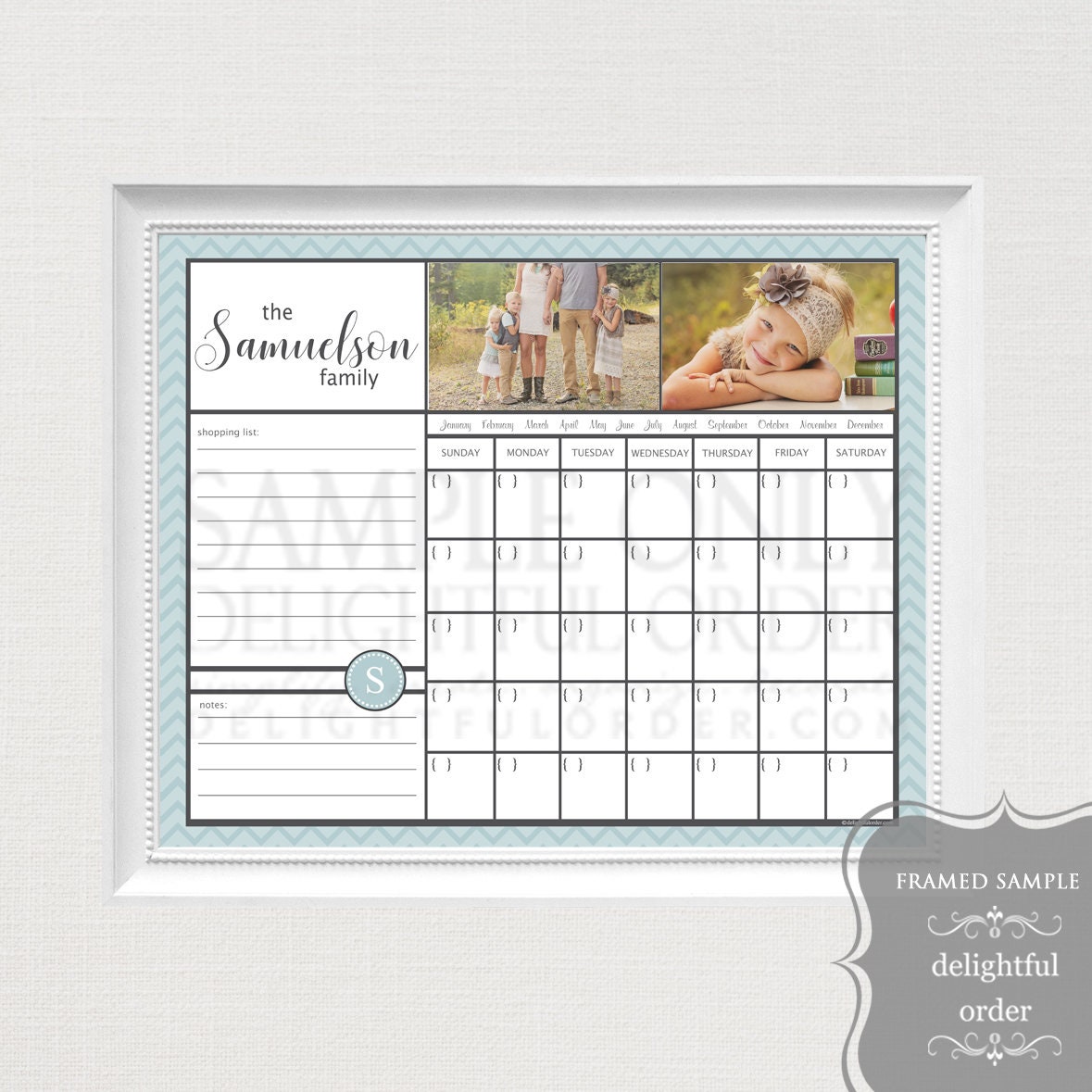 Digital Dry Erase Calendar 16x20 Custom Chevron Calendar Etsy