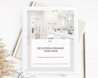 Declutter & Organize Your Home Guide - (8 Page) Bundled PDF Printable File - Instant Digital Download