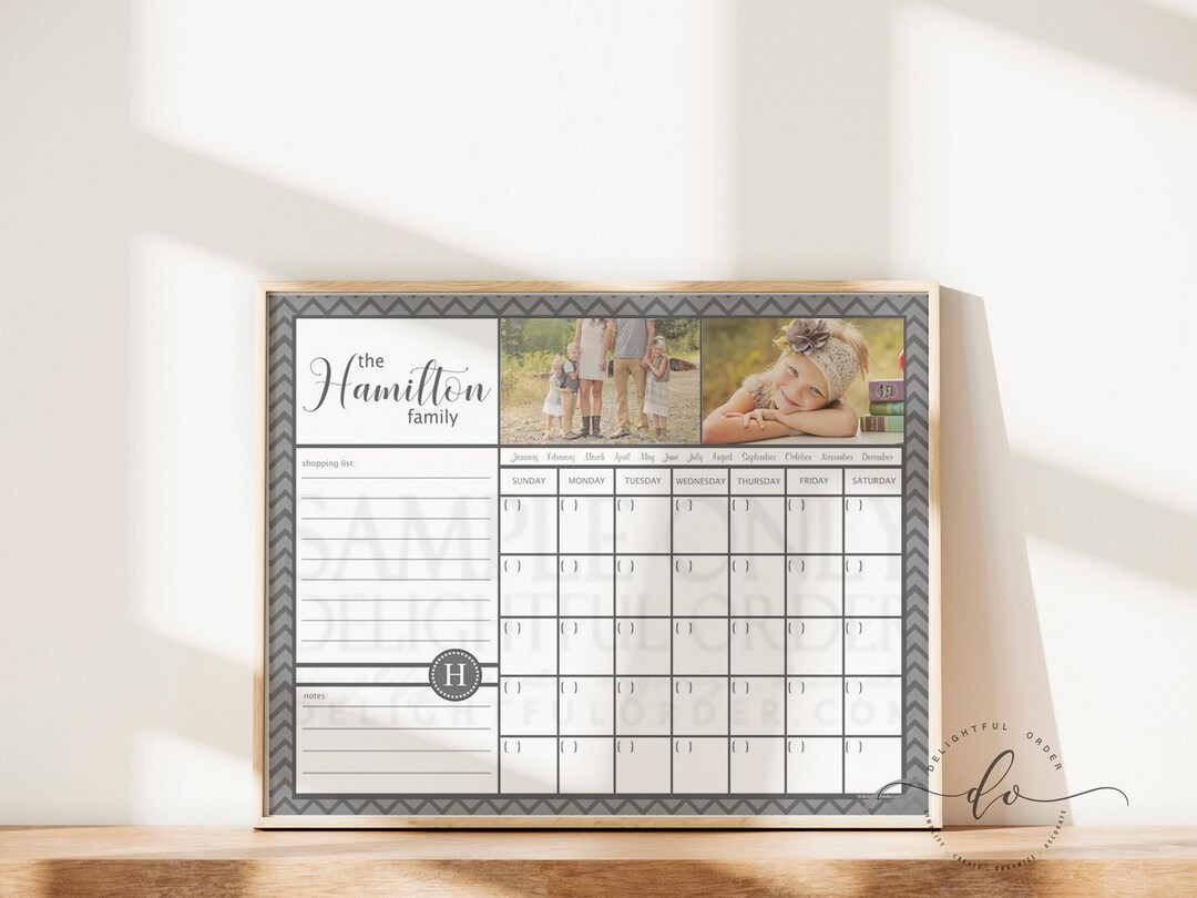 Digital Dry Erase Calendar 16x20 Custom Chevron Calendar Etsy