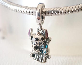 Disney Lilo & Stitch 925 Sterling Silver Fantasyland Castle Dangle Charm for Pandora Bracelet