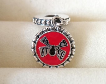 Spider Man Silhouette Dangle Charm:For Pandora Compatible Charm Bracelet Sterling Silver