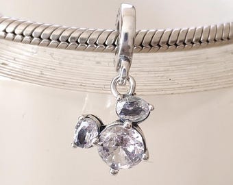 Ciondolo Disney Topolino in argento sterling 925, perlina per braccialetto europeo