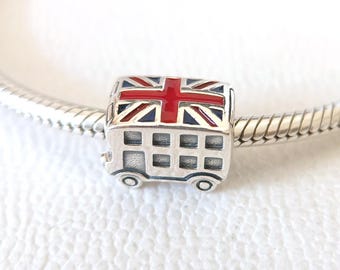 UK London Bus Charm:for Pandora Charm Bracelet Compatible Sterling