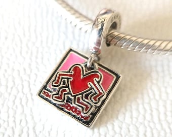 Charm Corazón Caminante Dingle: Para pulseras de charms compatibles con Pandora, plata de ley.