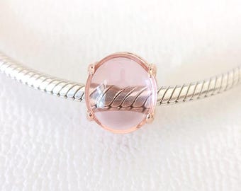 New Pandora Rose Charm Pink Oval Cabochon Bead W/pouch - Etsy