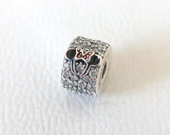 Charm de clip de Minnie Mouse de Disney en plata de ley 925, compatible con Pandora