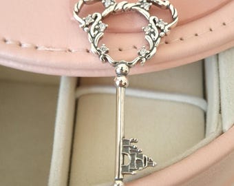 Sterling Silver Disney Castle Key Necklace, Mickey Mouse Pendant