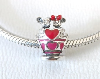 Disney Micky und Minnie 925 Sterling Silber Charm Anhänger: Passend für Pandora Armband