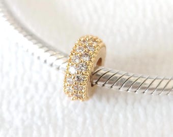 Inspiratie Spacer Charm: compatibele Pandora-bedelarmband vergulding