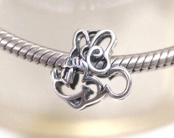 Disney Minnie Mouse Openwork Charm:Fits Pandora Style Bracelets/Fashion Jewelry Gift European Bead