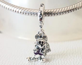 Disney 100th Anniversary Mickey Sterling Silver Dangle Charm