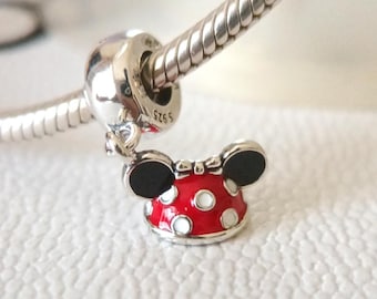 Charm de Minnie Mouse de Disney en plata de ley 925, regalo de cuentas europeas para ella