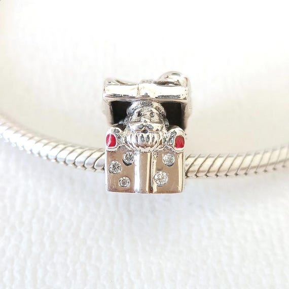 Pandora Santa Charm Retired Pandora Santa In A Gift Box  Pandora Santa in a Giftbox Silver Charm main image 1