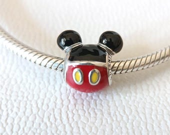 Disney Musse Pigg 925 Sterling Silver Europeisk Pärla Berlock