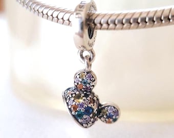 Disney Parks Colorful Mickey Ear Caps Charm:Fits Pandora Style Charms Bracelets/Fashion Jewelry Gift/Gift for Her