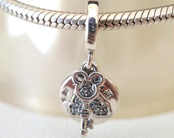 Disney Mickey Key Castle Charm, 925 Sterling Silver