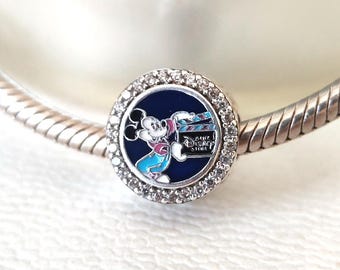 Disney Parks EST 1987 Mickey Mouse Charm:Fits Pandora Style Charms Bracelets/Fashion Jewelry Gift/Gift for Her
