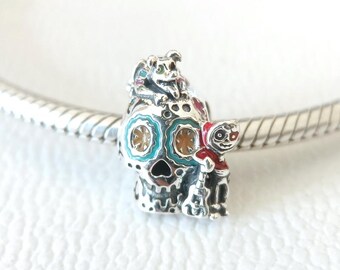 Charm de calavera de Disney Coco en plata de ley para pulsera Pandora
