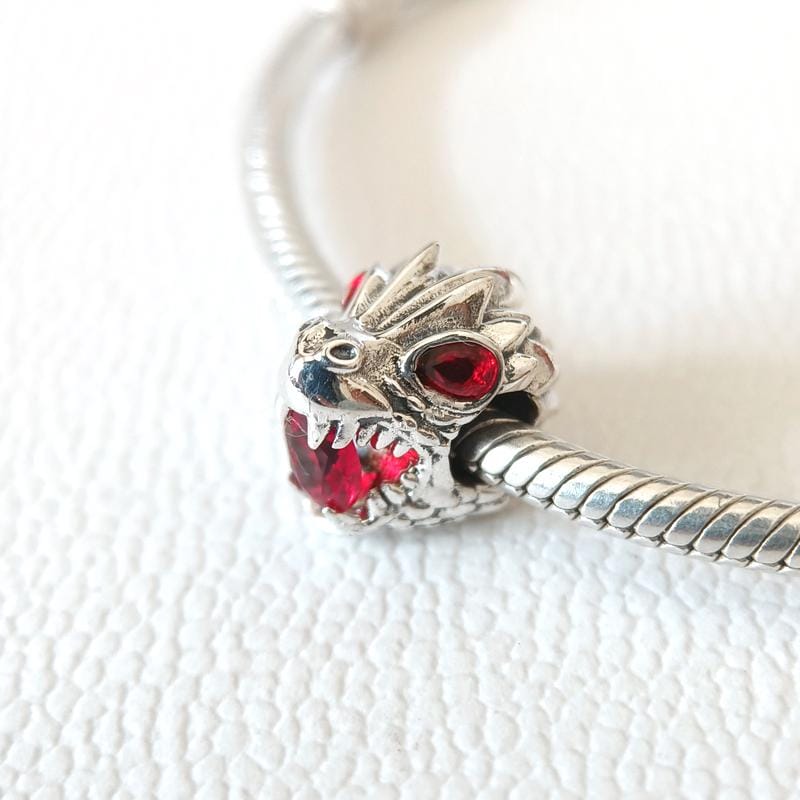 パンドラ Dragon Charm Red Flame Dragon Charm:for Pandora Compatible Charm Bracelet