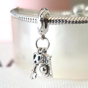 Disney Schlüsselknauf Anhänger, 925 Sterling Silber, European Bead