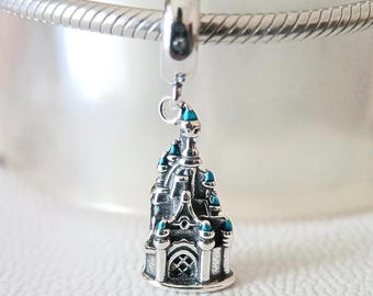 Disney Parks Paris Castle Dangle Charm, 925 Sterling Silver