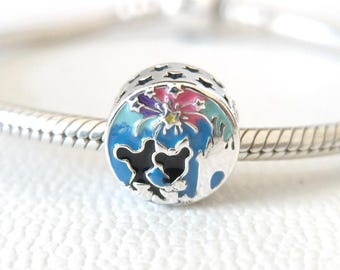 Sterling Silver Disney Mickey Minnie Fireworks Charm, Pandora Compatible