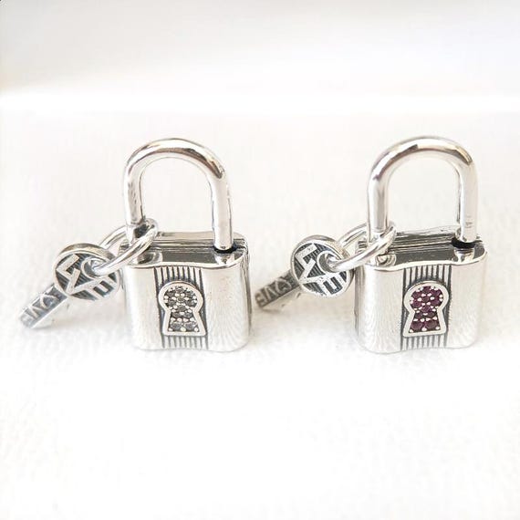Padlock & Key Dangle Charm:for Pandora Compatible Charm Bracelet